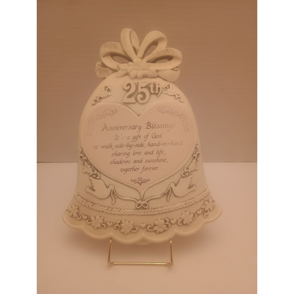 Vintage Abbey Press 25th Anniversary Wedding Bell With Stand Also Wall Mount